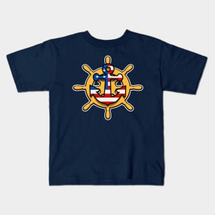 Anchor and ship steering Kids T-Shirt